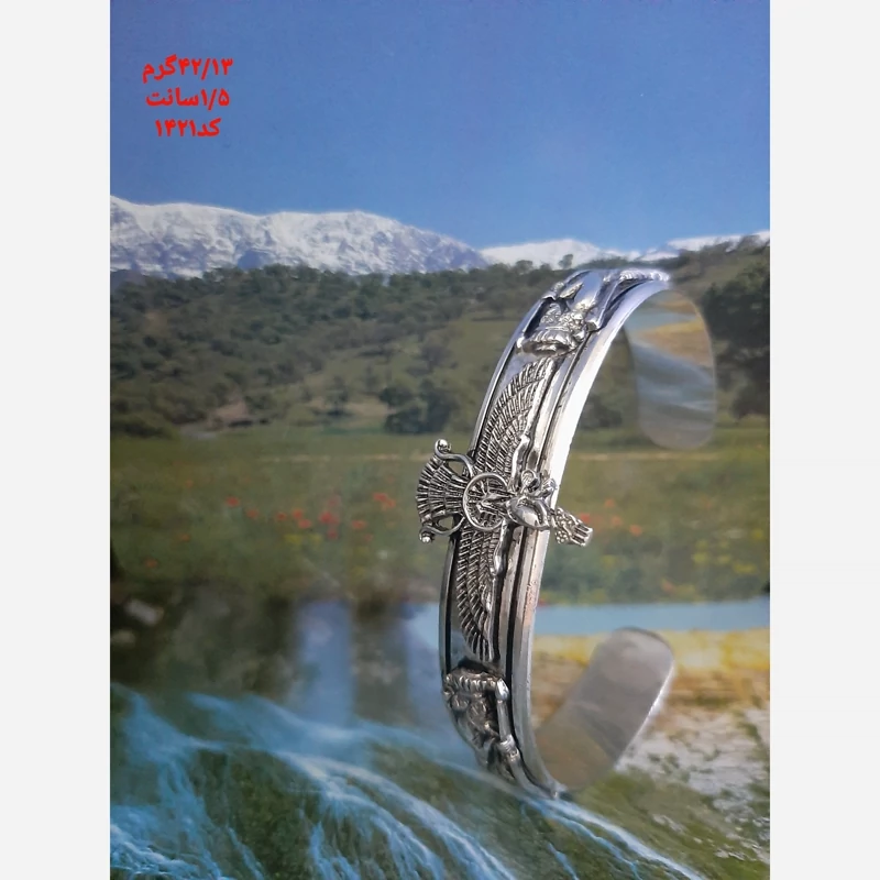 کد 1421 دستبند یا خلخال نقره طرح باستانی